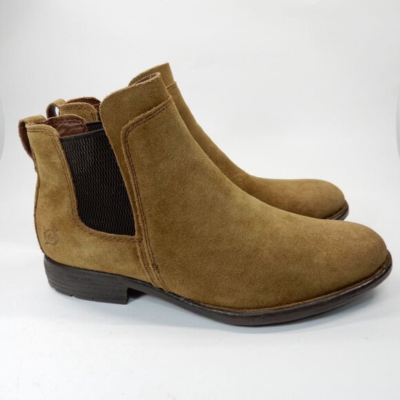 BORN Laney Chelsea Ankle Boots Womens Size 7.5 Rust Distressed Suede Leather NEW - Picture 3 of 11